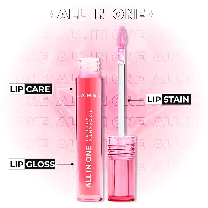 All-in-One Lip Oil - Lightweight, Tinted, Plumping, Hydrating Lip Gloss - Lip Balm for Day & Night Use, Long-Lasting Lip Stain, Lip Glow Oil, No-Sticky Gloss, Lip Plumper Tint - Peachy №401-VivaGrace Women