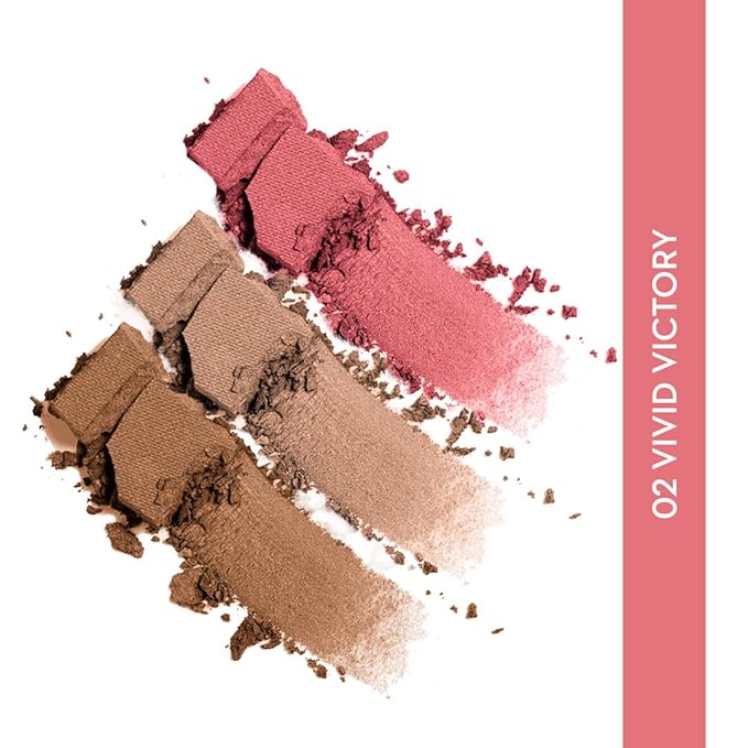 SUGAR Cosmetics Contour De Force Face Palette - 02 Vivid Victory Longlasting Formula, Lightweight Blush, Highlighter And Bronzer, Paraben Free.-VivaGrace Women