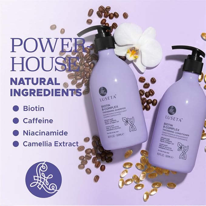 Luseta B-Complex Shampoo & Conditioner Set for Hair Strengthening, Routine shampoo and Conditioner for Women, Biotin Shampoo for Thinning Hair for Women and Men All Types 2 x 16.9oz-VivaGrace Women