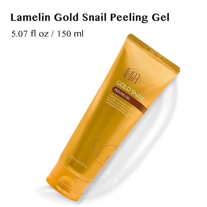 Gold Snail Peeling Gel, 24K Gold Face Exfoliator, Natural Gentle Scrubber, Blackhead Remover, Pore & Acne Scar Minimizer, All Skins, 5.07 fl oz Made In Korea