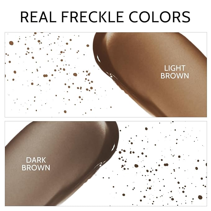 KYDA 2 Colors Liquid Freckle, Natural Freckle Makeup Pen, Longlasting Face Freckle Liquid Makeup, Soft Dot Sopt Pen Magic Freckle Color-Light Brown&Dark Brown-VivaGrace Women