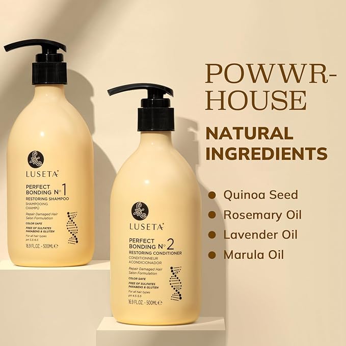 Luseta Salon Shampoo and Conditioner Set with Rosemary Oil, Acidic Bonding, Shampoo and Conditioner Sulfate Free for Women Hair Care, Repair Routine Shampoo and Conditioner for Hair Loss 2x16.9 oz-VivaGrace Women