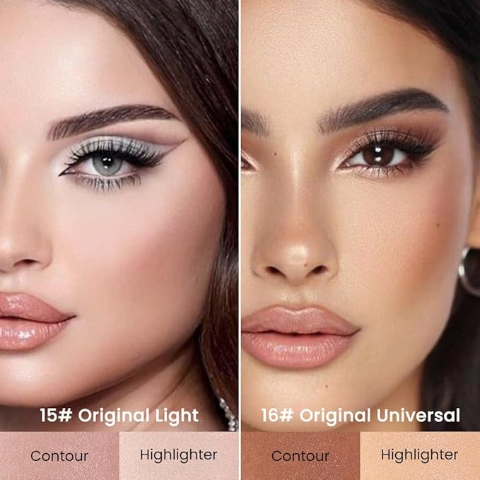 evpct 2in1 Face Shaping & Contouring Stick Cream Contour Concealer Bronzer Stick Makeup Kit for Face Highlighter Makeup Stick contorno maquillaje de maquillaje, ORIGINAL Light + ORIGINAL Universal-VivaGrace Women