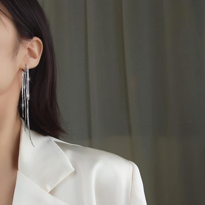 Boho Long Tassel Chain Earrings Fringe Drop Dangle Earrings Gold Dangling Chain Tassel Earrings Vintage Statement Earrings Jewelry for Women and Girls Gifts-VivaGrace Women