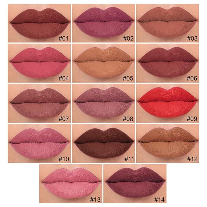 evpct Longwear Liquid Lip Liner Stain Marker Pen Long Lasting Waterproof, Mauve Purple Matte Semi Permanent 24 Hour Lip Liner and Lipstick Combo, Korean Color Stay Lipliner All Day Lips Stain peel off