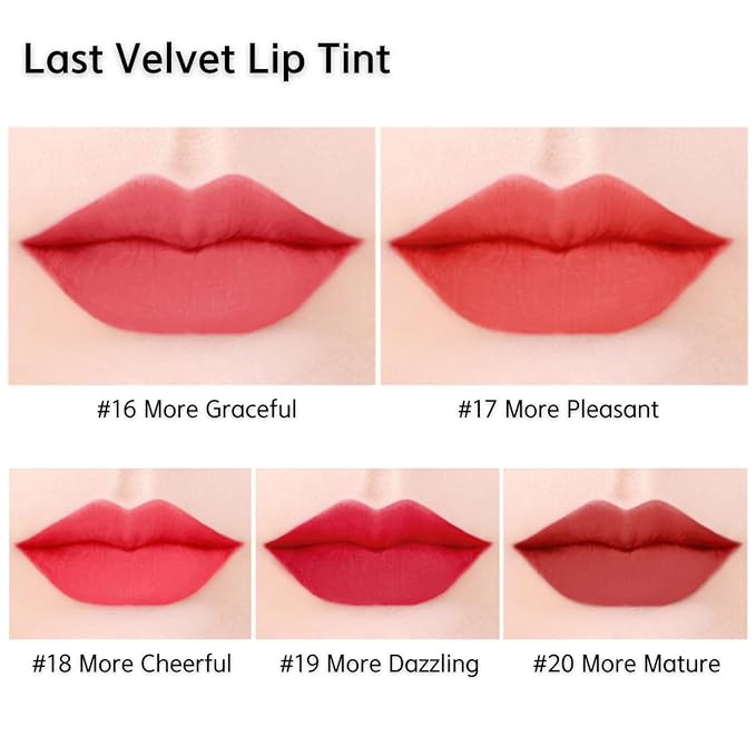 BBIA Last Velvet Lip Tint - Soft & Creamy Matte Finish Lip Stain, Blur Effect with Velvety Texture, Long-Lasting, High Pigment, Lightweight, Non-Drying, Korean Lip Makeup (20 MORE MATURE)-VivaGrace Women