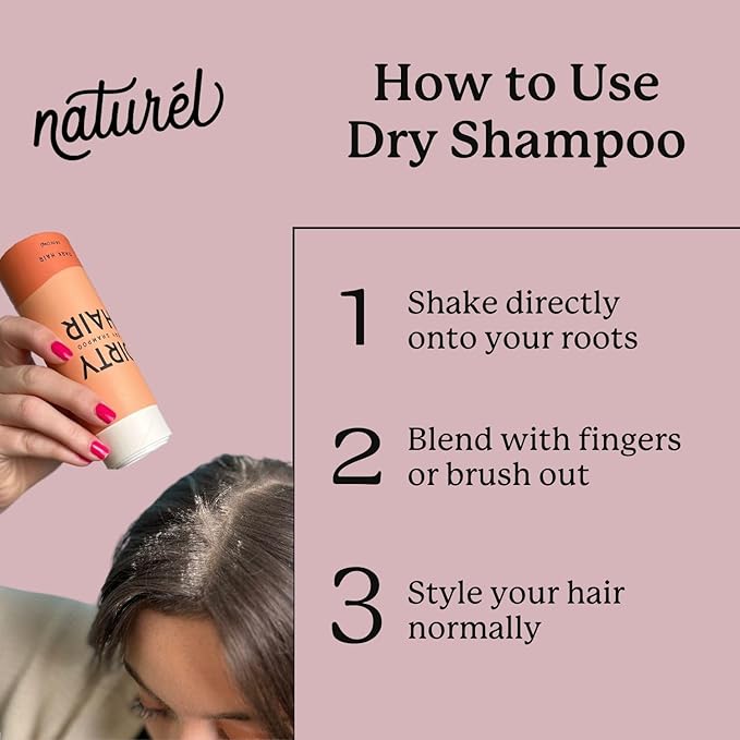 NATURL Dry Shampoo Volumizing Powder for Oily, Dark Hair | Non Aerosol, Oil Absorbing, Travel Size, Vegan, Talc Free, Aluminum Free | Grapefruit Scent | 2.6 Ounces-VivaGrace Women