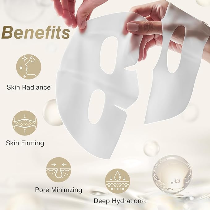 ISTON 6 Pack Bio-Collagen Real Deep Anti Wrinkle Lifting Mask,Overnight Hydrating Face Mask for All Skin Types -Pore Minimizing,Elasticity Enhancing,Firming,Moisturizing-VivaGrace Women