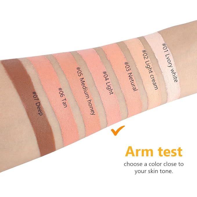 Pot Concealer with Makeup Brush Set,Tattoo Color Correcting Concealer,Full Face Color Correcting Conceal Foundation,Under Eye Concealer Brightener Dark Eye Ring corrector de ojeras (04-LIGHT)-VivaGrace Women