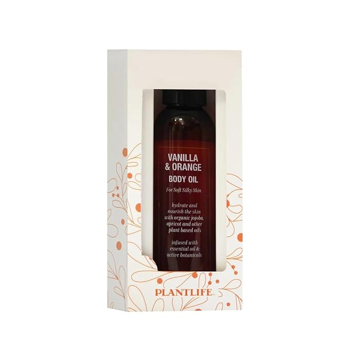 Plantlife Vanilla Orange Body Oil - Formulated for Soft and Silky Skin Using Rich Plant Oils That Absorb and Leave a Light Aroma on the Skin - Made in California 4 oz-VivaGrace Women