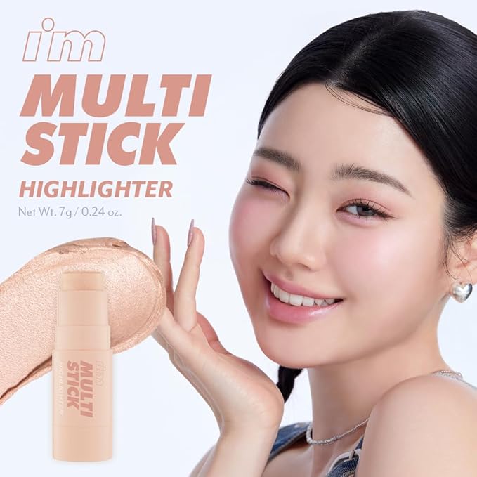 I'm Meme Highlighter Stick for Face - I'm Multi-stick | Daily Use, Buildable, Portable, Easy Blending Matte Finish, 001 Champagne Gold, 0.25 Oz