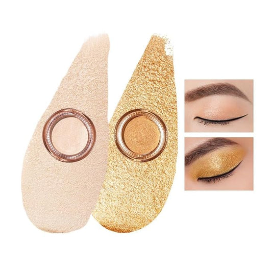 Oulac Cream Eyeshadow also for Highlighter Large Capacity Highly Pigmented Eye Shadow Waterproof &Long Lasting with Moisturizing Formula, Shimmer Glitter Eye Makeup. 6g.P05+17-VivaGrace Women