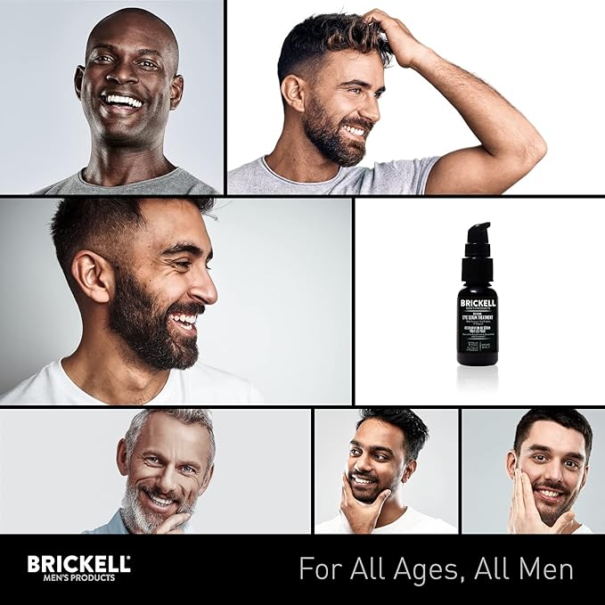 Brickell Men's Dark Circle Under Eye Treatment Serum For Men, Natural and Organic Eye Gel to Firm Men's Wrinkles, Reduce Dark Bags Under Eyes, and Promote Youthful Skin, 0.65 Ounce, Unscented-VivaGrace Women