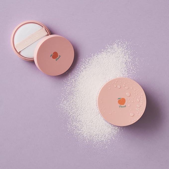 SKINFOOD Peach Cotton Multi Finish Powder 5g - Korean Peach Extract & Calamin Sebum Control Face Powder - Silky Setting Powder - Setting Powder for Oily Skin - Sweet Peach Scent for Soft Skin-VivaGrace Women