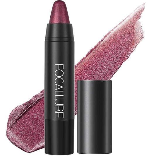 FOCALLURE Ultra Chic Metallic Lipstick,Rich Vitamin E Lip Crayon,Lightweight Shinning Color without Drying or Fading,Long Lasting Lips Makeup,#30 Flame-VivaGrace Women