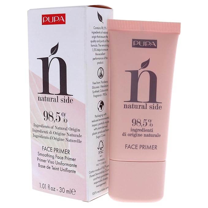 PUPA Milano Natural Side Face Primer - Smoothing Makeup Base For Face - Contains Natural Ingredients - To Nourish And Perfect The Skin - Creates A Perfect Canvas For Any Face Products - 1.01 Oz-VivaGrace Women
