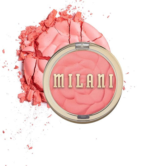 Milani Rose Blush, Powder Blush for Cheeks, Cruelty Free Makeup - Shape, Contour & Highlight Face for a Natural Matte Finish -Coral Cove-VivaGrace Women