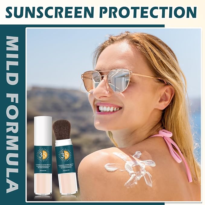 Mineral Sunscreen Powder SPF Powder for Face Oil Control Long Lasting Sunscreen Powder for Face Natural Light Breathable Translucent Powder Setting Powder Makeup #01 Translucent-VivaGrace Women