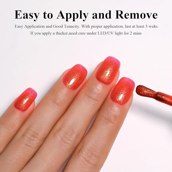 Imtiti Glitter Gel Nail Polish, 15ml Hot Pink Color UV/LED Soak Off Gel Polish Spring Summer Nail Art Design Manicure Salon DIY Gel 1Pcs