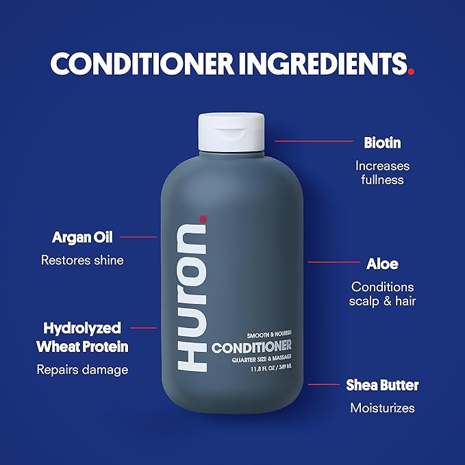 Huron Shower Kit - Shampoo, Conditioner, & Body Wash For Men - Citrus + Eucalyptus Scent - Hydrating & Nourishing Men's Shampoo & Conditioner-VivaGrace Women