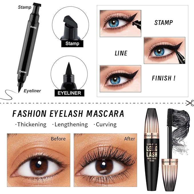 Full Makeup Set Kit for Women Girls Teens, Makeup Present Set, Foundation Face Primer, Eyeshadow Eyeliner Eyebrow Pencil Soap Mascara, Counter Stick Liquid Lipsticks, Brush & Sponges-VivaGrace Women