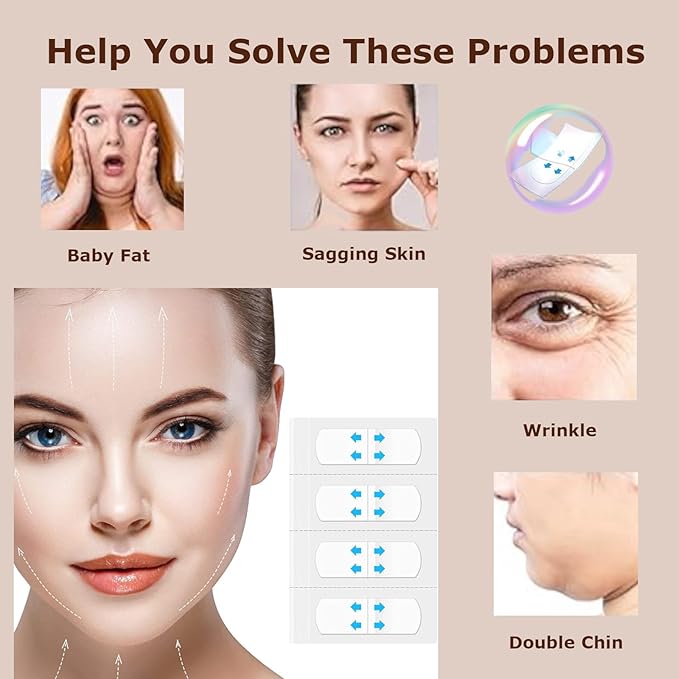 Face Lift Tape Invisible,Face Lifting Tape, Facelift tape, 120PCS, face tape for Double Chin, Saggy Skin,Wrinkles Lifting,live streaming,V-Shaped Face Lifter Patch Overnight-VivaGrace Women