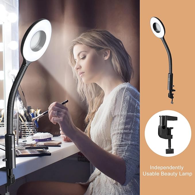 Winado 2 in 1 Facial Steamer with 5X Magnification Light, Deep Cleaning for Personal Skin Care, Beautician Steamer Professional Humidifier Facial Spa Mist Steam for Home & Beauty Salon, Black-VivaGrace Women