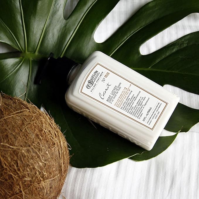 C.O. Bigelow Coconut Body Lotion, Village Perfumer Moisturizing Body Lotion with Aloe Vera, Borage Oil & Olive Oil, 10 Fl Oz-VivaGrace Women