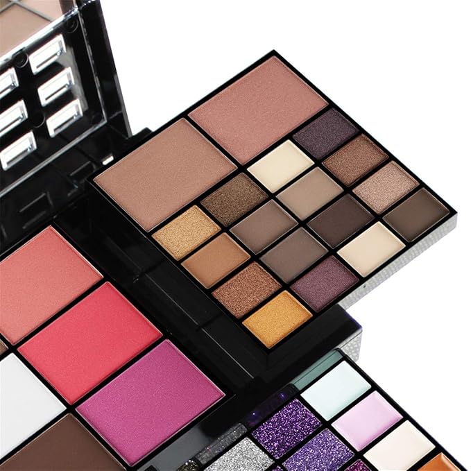 All-in-One Makeup Gift Set Carry All Makeup Kit for Women Full Kit With Makeup Bag Lipgloss Lipstick Concealer Blush Foundation Face Powder Eyeshadow Palette Cosmetic Palette #2-VivaGrace Women