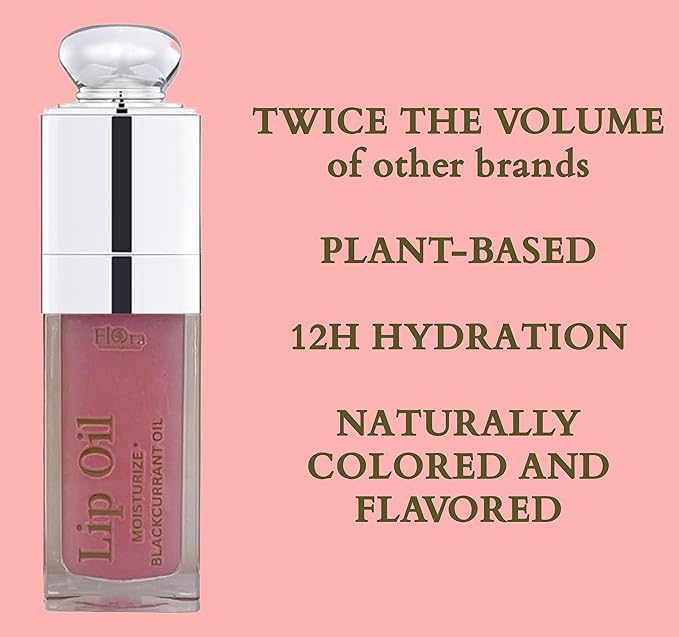 FLORA BLACK CURRANT LIP OIL | ORGANIC, PLANT-BASED | MOISTURIZE | 10 ML | MADE IN CANADA-VivaGrace Women