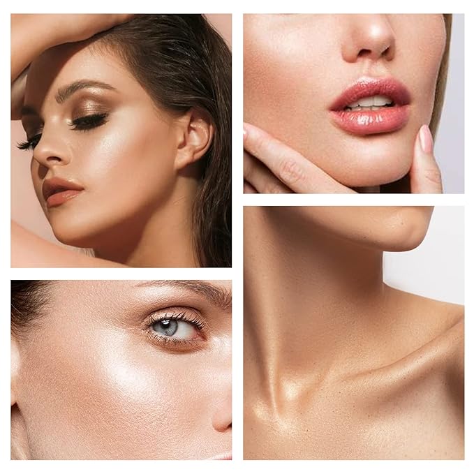 Boobeen Highlighter Makeup Highlighter Palette Powder Shimmer Highlighter Makeup Facial Illuminator Bronzer Palette Waterproof Long Lasting-VivaGrace Women