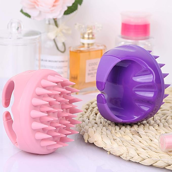 3 Pcs Silicone Scalp Massager & Shampoo Brush, Handheld Scalp Scrubber Cleansing Brush for Shower-VivaGrace Women