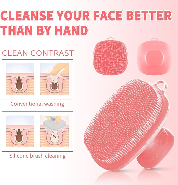 VWMYQ Silicone face Scrubber for Women Facial Cleansing Brush Silicone Face Wash Brush Manual Waterproof Cleansing Skin Care Face Brushes for Cleansing and Exfoliating-VivaGrace Women