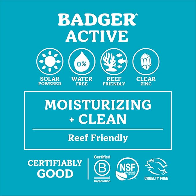 Badger Sunscreen Lip Balm SPF 15, Organic Mineral Sunscreen SPF Lip Balm with Zinc Oxide, Reef Friendly, Broad Spectrum, Water Resistant, Unscented, .15 oz (4 Pack)-VivaGrace Women