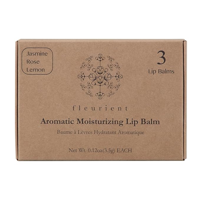Aromatic Moisturizing Lip Balm-Jasmine, Rose, Lemon | Hydrating, Colorless & Lightly Scented lip moisturizer with Vitamin E (Pack of 3 Scents-0.12oz EA.)-VivaGrace Women