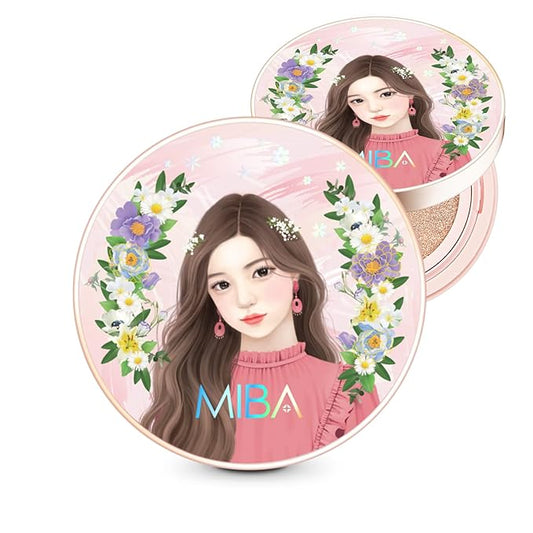 MIBA Ion Calcium Foundation Double Cushion RX 25 g / 0.88 oz Big Cushion SEASON 2 Long Lasting Effect for Dewy Skin. Skin moisturizing. Skin tightening relief. Fine coverage. Smooth adhesion (No 21)-VivaGrace Women