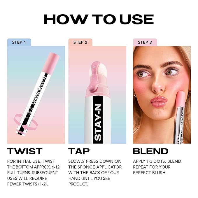 Sacheu Cheek STAY-N Liquid Blush for Cheeks — High Pigment, Buildable, Lightweight Cream Blush Infused With Squalane, for Dewy & Radiant Flushed Cheeks — Long-lasting & Cruelty Free, I'm Cute
