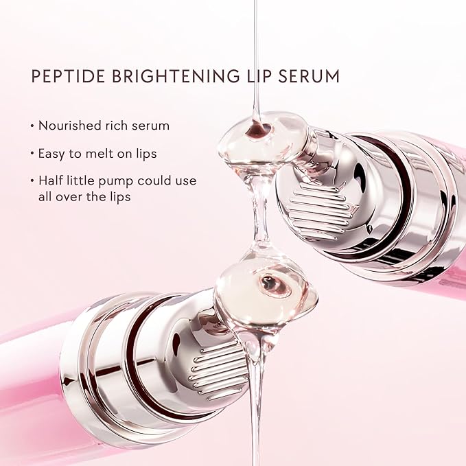 Hydrating Brightening Lip Serum, Nourishing Hydration Tinted Lip Stain, Plumping Lip Gloss with Polypeptide Squalane (00 Clear)-VivaGrace Women