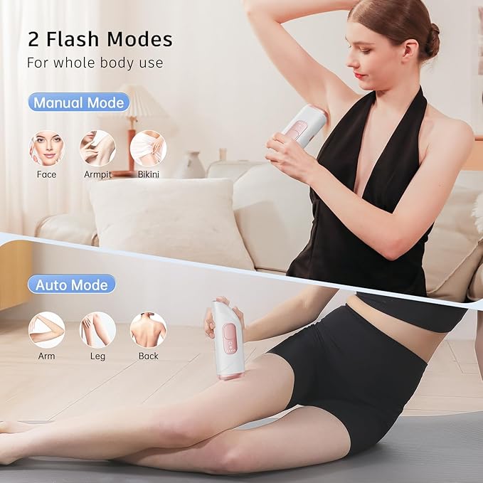 Laser Hair Removal,Laser Hair Removal for Women, 999999 Flashes,Hair Removal Device,ipl laser hair removal for Facial Legs Arms Whole Body Use (White-Rose Gold)-VivaGrace Women
