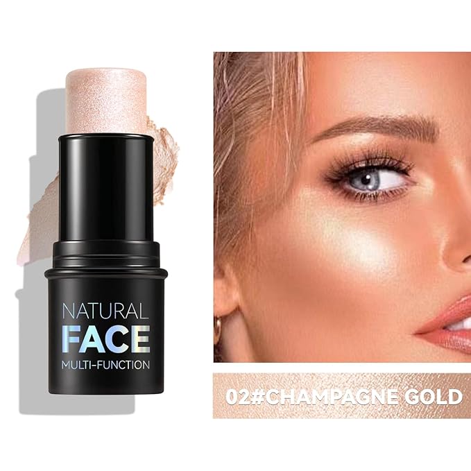 3pcs Face Contour Stick Makeup Set, Highlighter Stick Blush Stick Cream Contour Kit with Brush, Contouring Stick for Fair Skin, Concealer Makeup Stick Gift for Beginner Women Teen Girls-VivaGrace Women