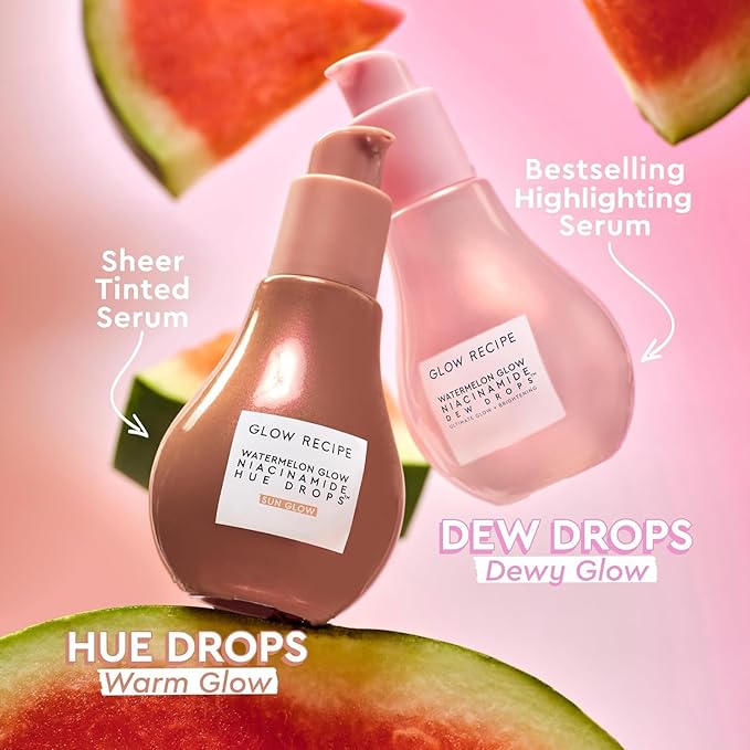 Glow Recipe Watermelon Niacinamide Dew Drops - Brightening, Plumping Hydrating Face Serum, Makeup Primer + Liquid Highlighter with Hyaluronic Acid - Dewy & Glowing Korean Skin Care (40ml)-VivaGrace Women