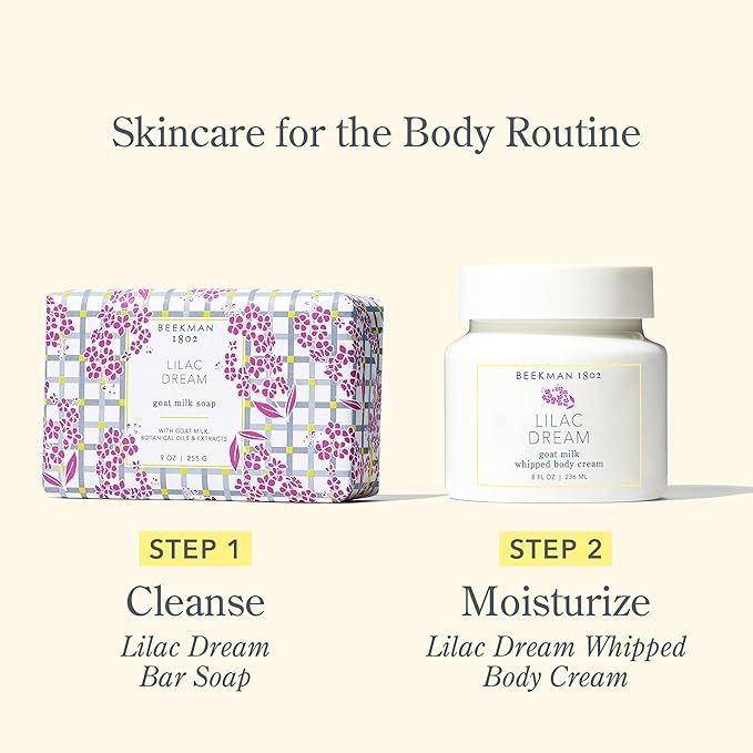 Beekman 1802 Lilac Dream Whipped Body Cream - 8 oz - Moisturizes, Soothes & Softens - With Coconut Oil and Mango Seed Butter - No Irritation - Good for Sensitive Skin-VivaGrace Women