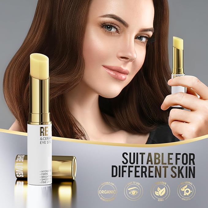 Retinol Eye Stick, Eye Cream for Dark Circles and Puffiness, Eye Brightening Cream for Hydration, Wrinkles in 3-4 Weeks, Travel Portability Anti-Aging Eye Cream for Bags Under Eye Reduces Fine Line-VivaGrace Women