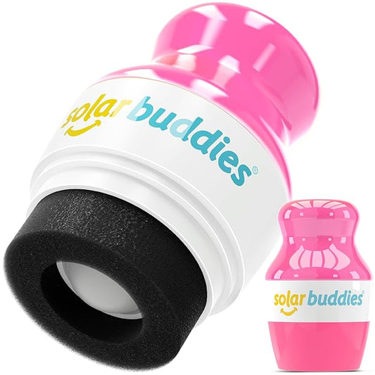 Solar Buddies Sunscreen Applicator - Single Full Pink - Refillable Roll on Sponge Sunscreen, Suncream & Lotion Applicator For Kids, Adults & Families - Holds 3.4fl oz, Perfect Size for Travel-VivaGrace Women