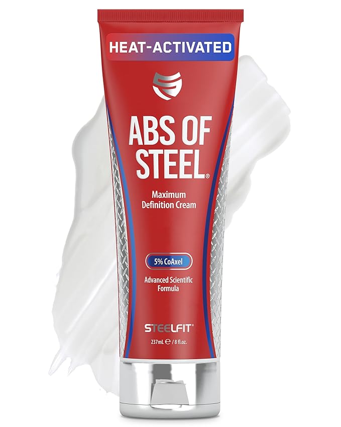 SteelFit Abs of Steel Maximum Definition Cream - Skin Tightening, Toning & Firming Lotion for Sculpting Abs - L-Carnitine Pre & Post Workout Supplement for Men & Women - Non-Greasy Formula, 8 Ounces-VivaGrace Women