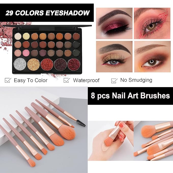 VERONNI All in One Makeup Kit,Eye Face Lips Makeup For Mother's Day,Multipurpose Women's Makeup Sets,Beginners and Professionals Alike (All in one makeup set)-VivaGrace Women