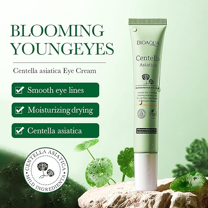 BIOAQUA Centella Asiatica Nourish Repair Eye Cream Soothing Oil Control Anti-Acne 20g / 0.7oz-VivaGrace Women