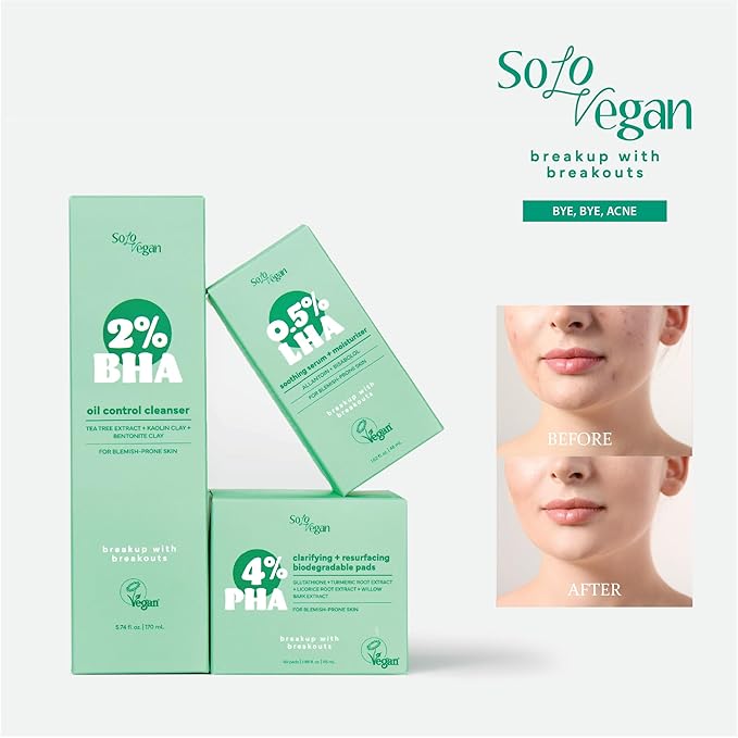 4% PHA Toner Pads | Vegan Korean Skincare for Sensitive, Acne-Prone Skin, Before Makeup, Morning Routine Selfcare, (Toner Pads, 60 ct)