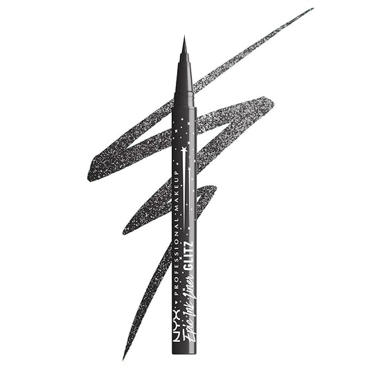 NYX PROFESSIONAL MAKEUP Epic Ink Glitz Liner, Waterproof Metallic Liquid Eyeliner with Vegan Formula - Graphite Glitz (Shimmer Graphite Black)-VivaGrace Women