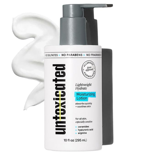 Moisturizing Lotion - Daily Face Moisturizer & Body Lotion for Sensitive Skin - Ceramides & Hyaluronic Acid - No Common Irritants - Non-Comedogenic - Oil-Free - Fragrance Free - 10 Ounce-VivaGrace Women